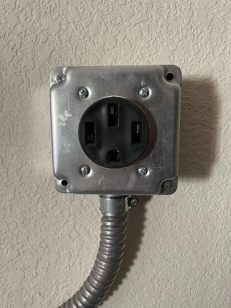 NEMA 14-50 outlet installed for Electrical Panel Upgrade in Eagle